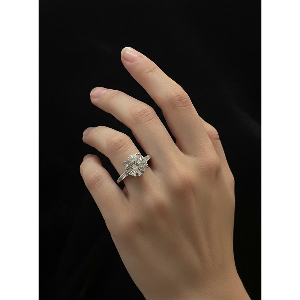 JTV FAS 9.25 Sterling Silver ROUND CZ Rhodium Plate Ring Sz. 5